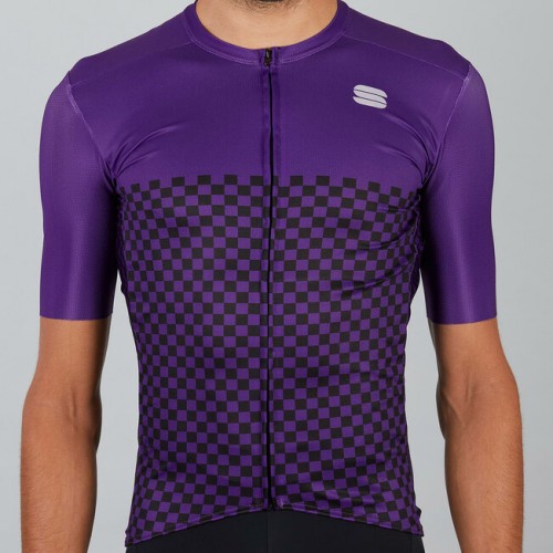 Μπλούζα με κοντό μανίκι Sportful CHECKMATE Jersey S/S - Violet
